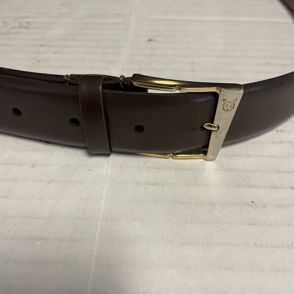 Vintage Christian Dior Men’s Brown Split Leather Belt Size 34 - Picture 1 of 9